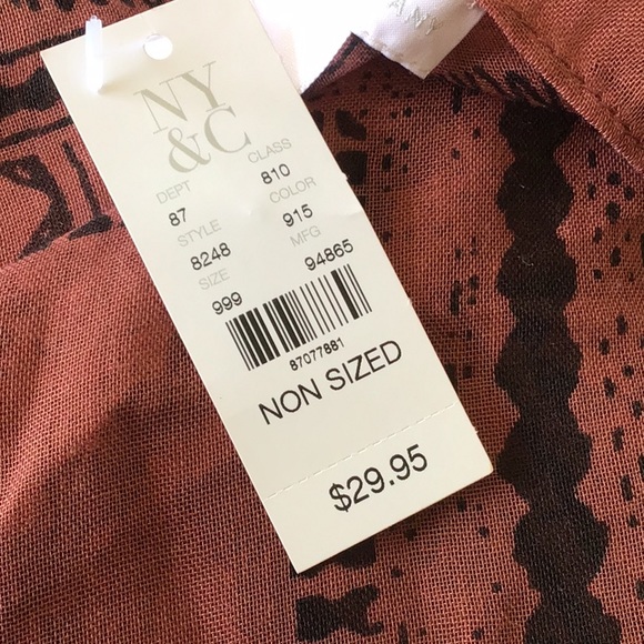 NEW YORK & COMPANY BROWN TASSEL FRINGE BLANKET SCARF NWT - Picture 7 of 10